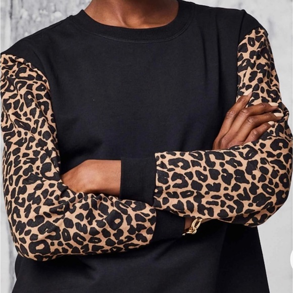 Studio 1886 Animal Printed Sleeve Top - Picture 3 of 5